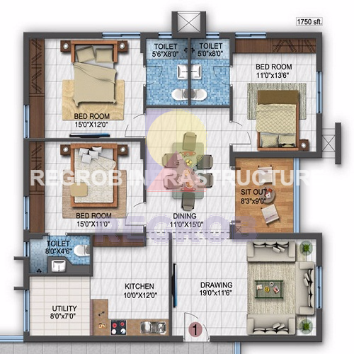 3 bhk apartments for sale in NCL Sindhu