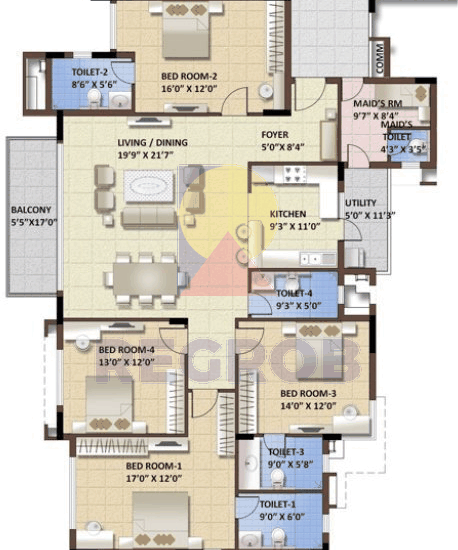 4 BHK for sale Purva Whitehall