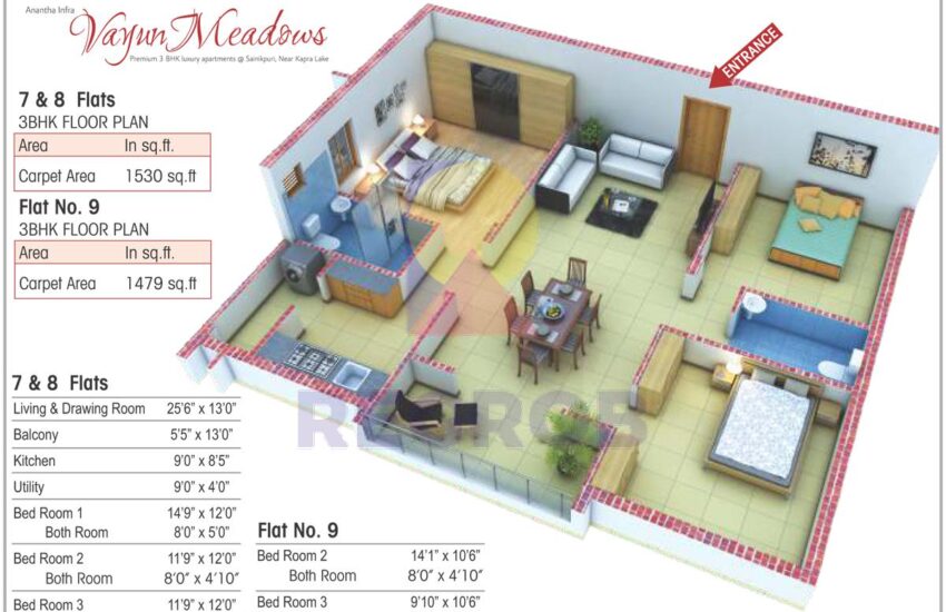 3 bhk apartment for sale in Anantha Vayun Meadows