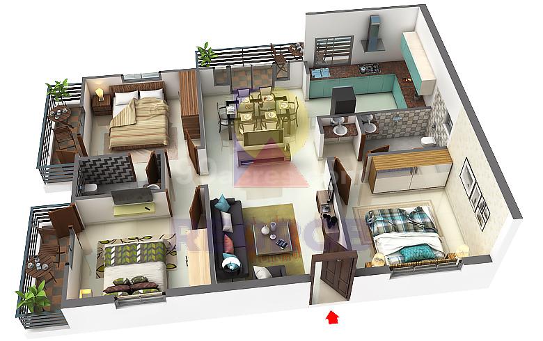 3 BHK for sale in Puja Navarathna