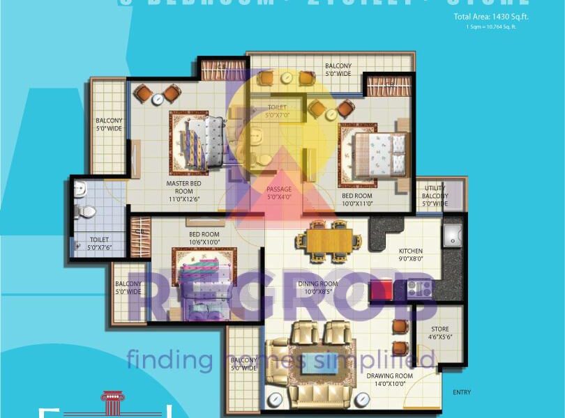 3 BHK Apartment in Anthem French Apartments