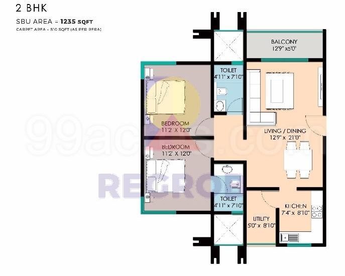 2 BHK for sale in Raheja Pebble Bay