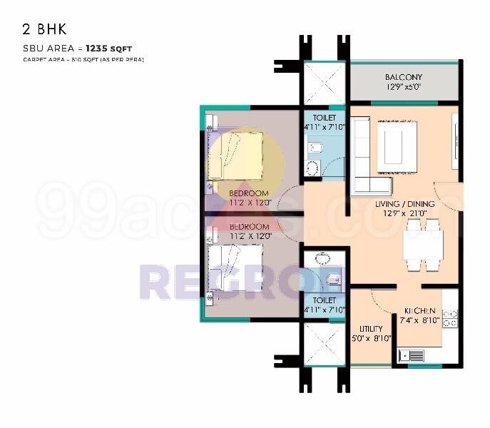 2 BHK for sale in Raheja Pebble Bay