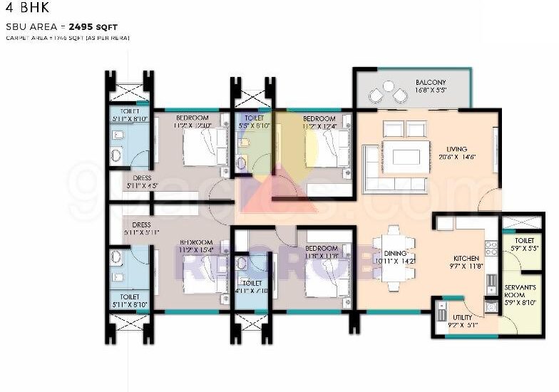 4 BHK for sale in Raheja Pebble Bay