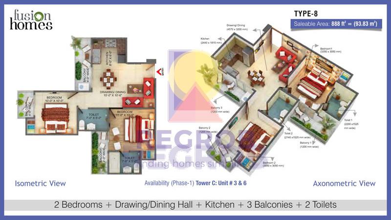 2 BHK Apartment in Fusion Homes