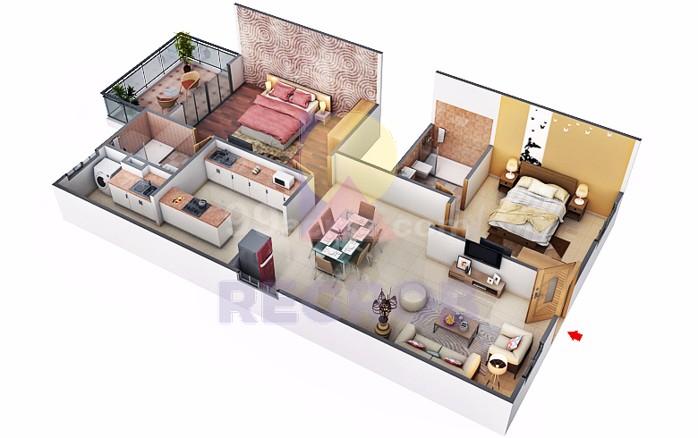 2 BHK for sale in Sai Poorna High End