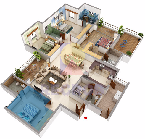 4 BHK for sale in DNR Reflection