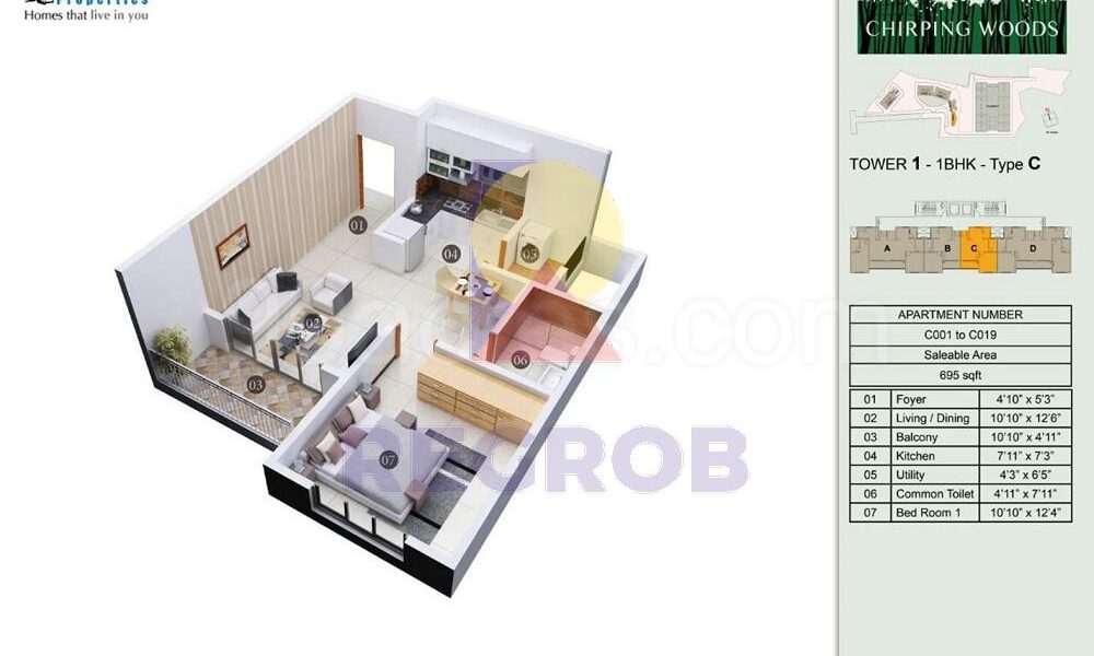 1 BHK for sale in Shriram Chirping Woods
