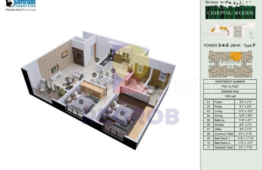2 BHK for sale in Shriram Chirping Woods