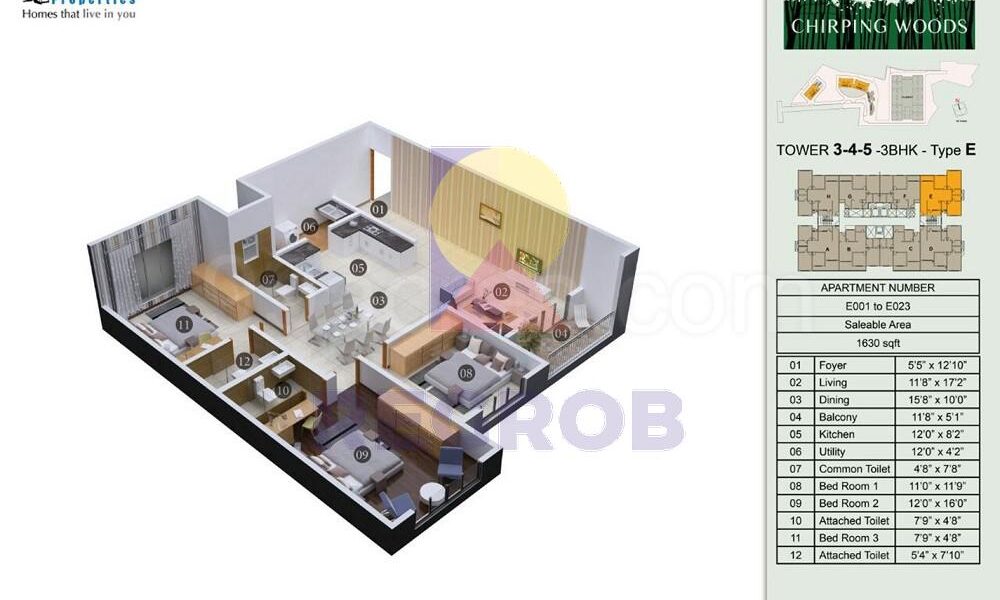 3 BHK for sale in Shriram Chirping Woods