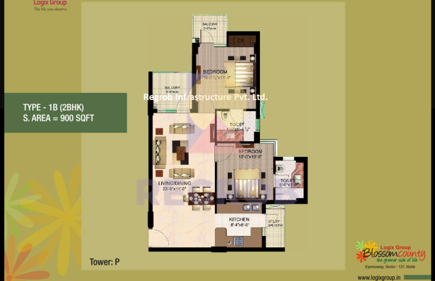 2 BHK Apartment in Blossom County