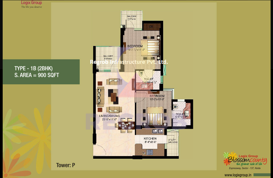2 BHK Apartment in Blossom County