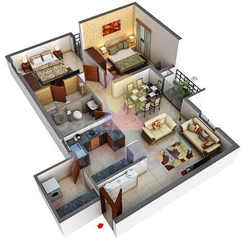 2 BHK for sale in SJR Blue Waters