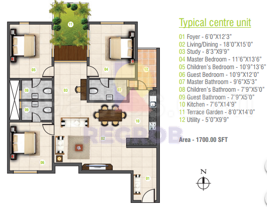 3 BHK for salein Inner Spaces Leafy Blocks