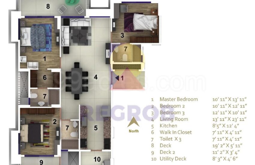 3 BHK for sale in Unicca Emporis