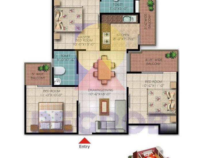 3 BHK Apartment in Galaxy Royale