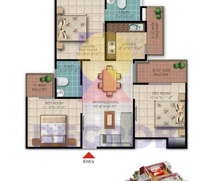 3 BHK Apartment in Galaxy Royale