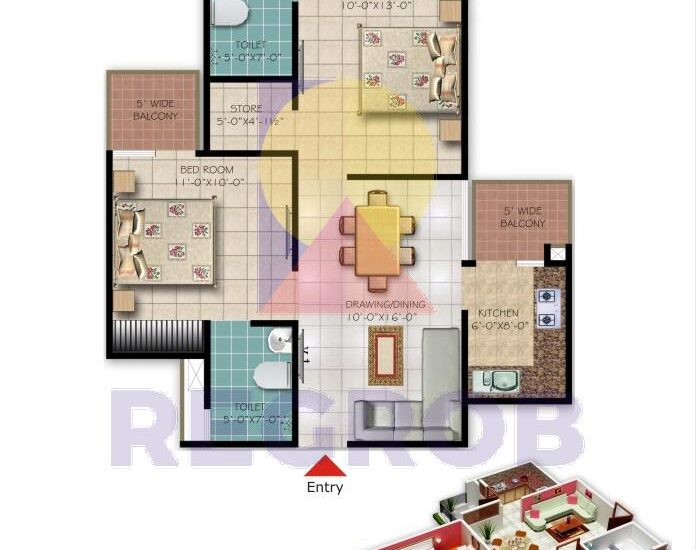 2 BHK Apartment in Galaxy Royale