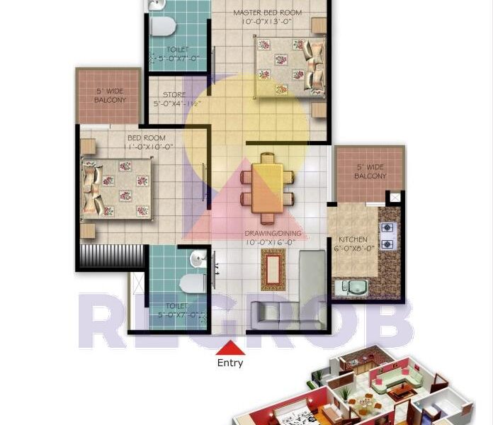 2 BHK Apartment in Galaxy Royale