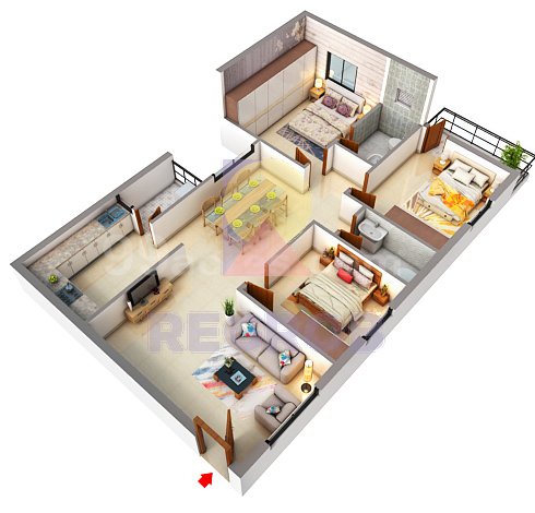 3 BHK for sale in Nava Sunshine