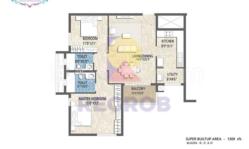 2 BHK for sale in Purva Skywood