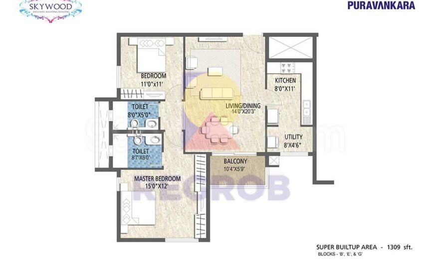 2 BHK for sale in Purva Skywood