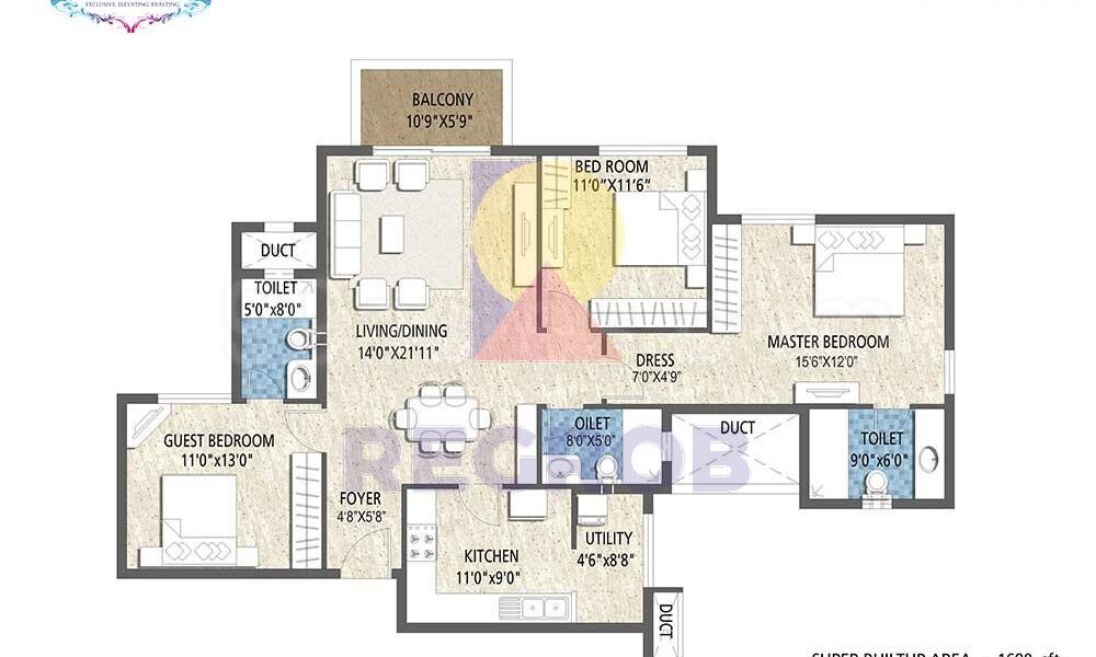 3 BHK for sale in Purva Skywood