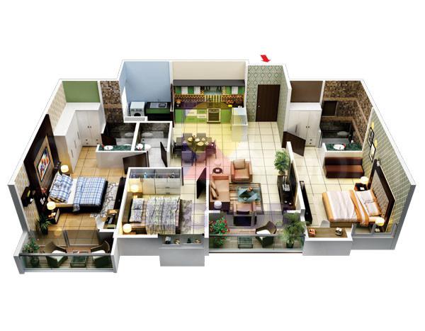 3 BHK for sale in  Vizipa Optima