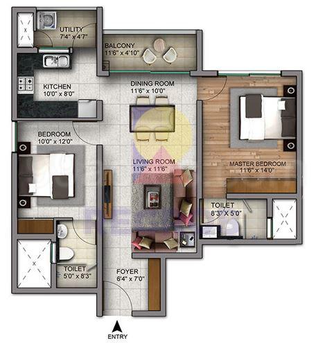 2 BHK for sale in Century Infiniti