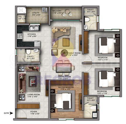 3 BHK for sale in Century Infiniti