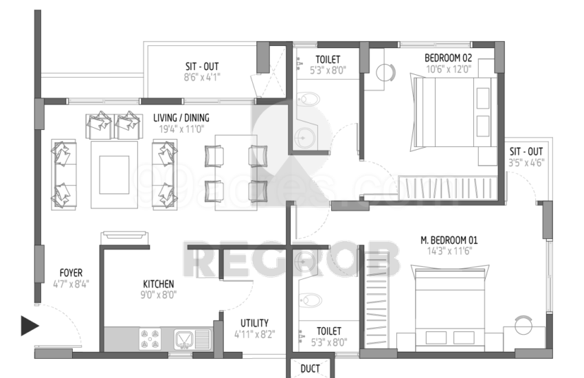2 BHK for sale in Orchid Lakeview