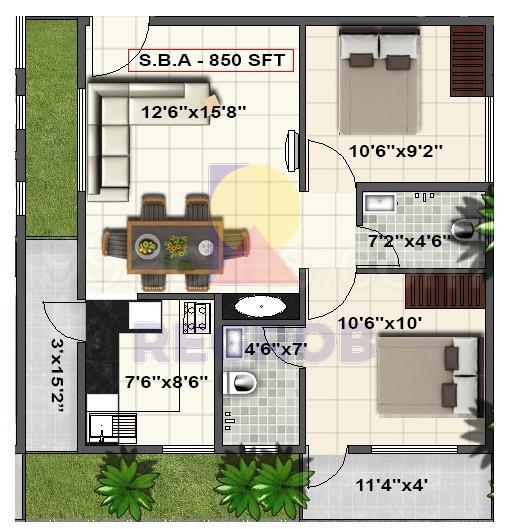 2 BHK for sale in SV Pleasanta