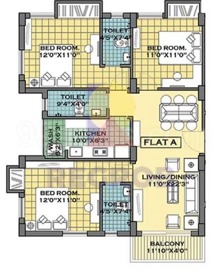 3 BHK Apartment For Sale In Merlin Iland
