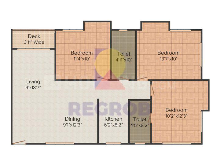 3 BHK Apartment For Sale In Purti Aqua