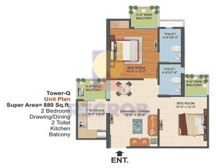 2 BHK Apartment For Sale in Ajnara Le Garden