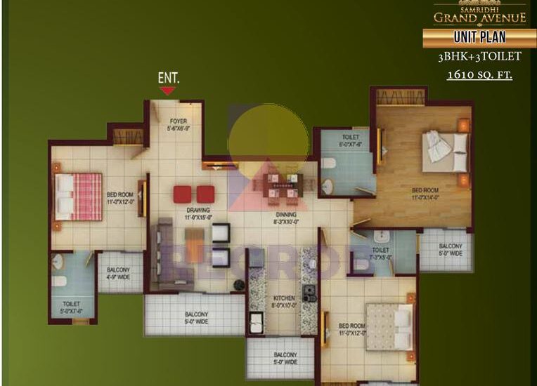 3 BHK Luxury Apartment Sale in Samridhi Grand Avenue