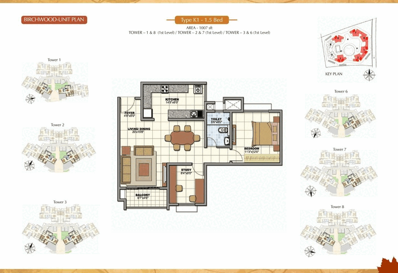1.5 BHK in Prestige Sunrise Park