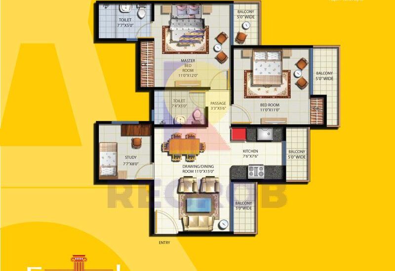 2 BHK Flat Sale in Anthem French Apartments
