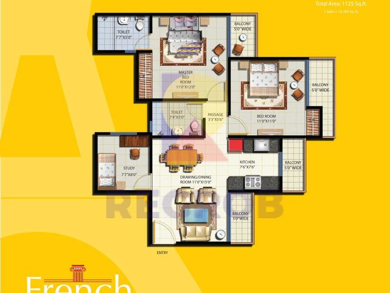 2 BHK Flat Sale in Anthem French Apartments