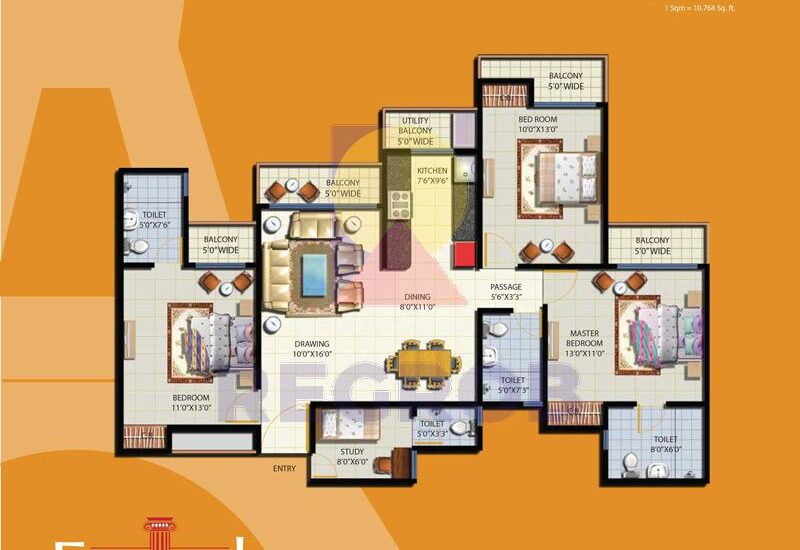 3 BHK Flat Sale in Anthem French Apartments