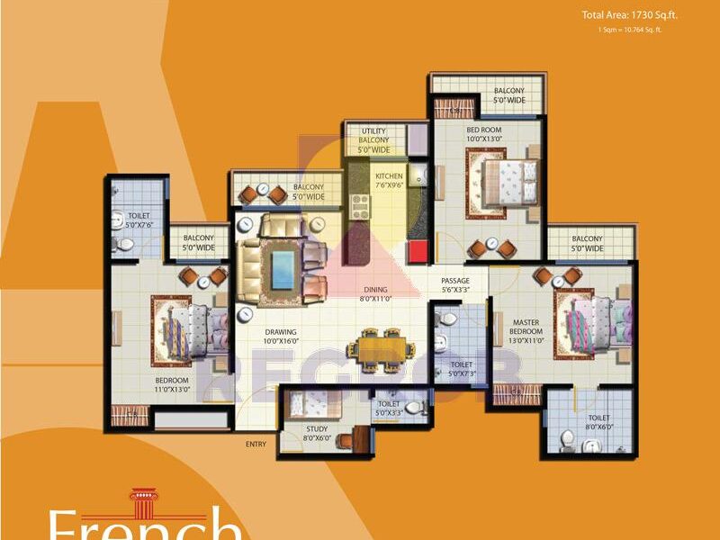 3 BHK Flat Sale in Anthem French Apartments