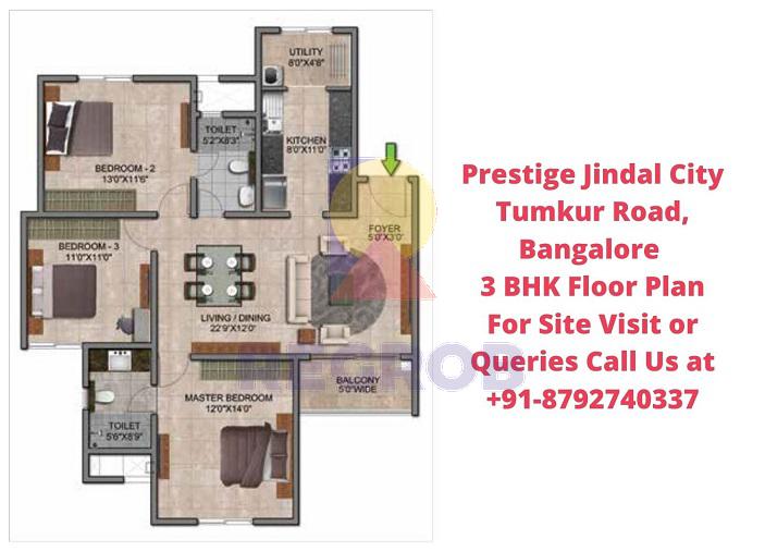 3 BHK in Prestige Jindal City