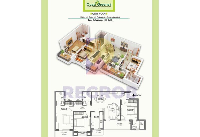 3 BHK Apartment For Sale in Casa Greens