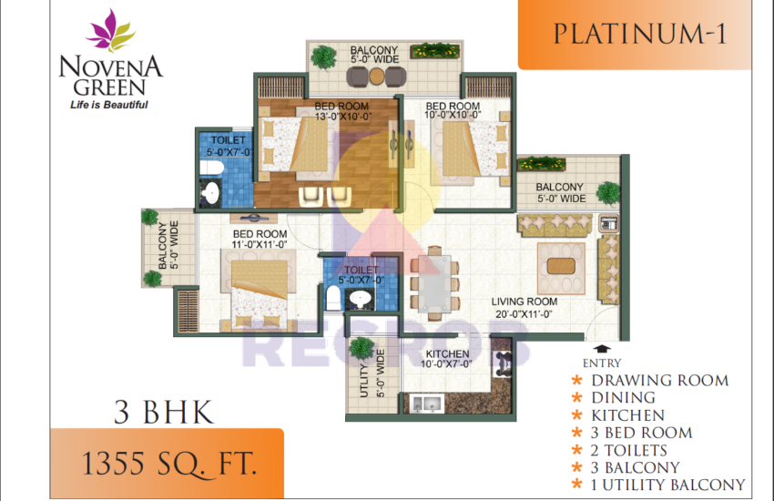 3 BHK Flat For Sale in Novena Green