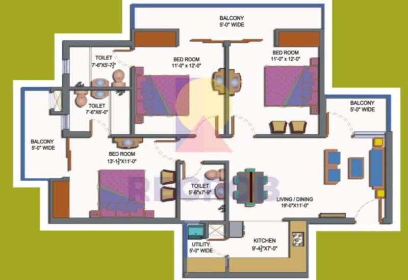 3 BHK Flat For Sale in Paramount Emotions